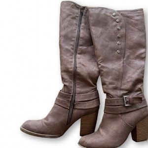 Brown heeled boots